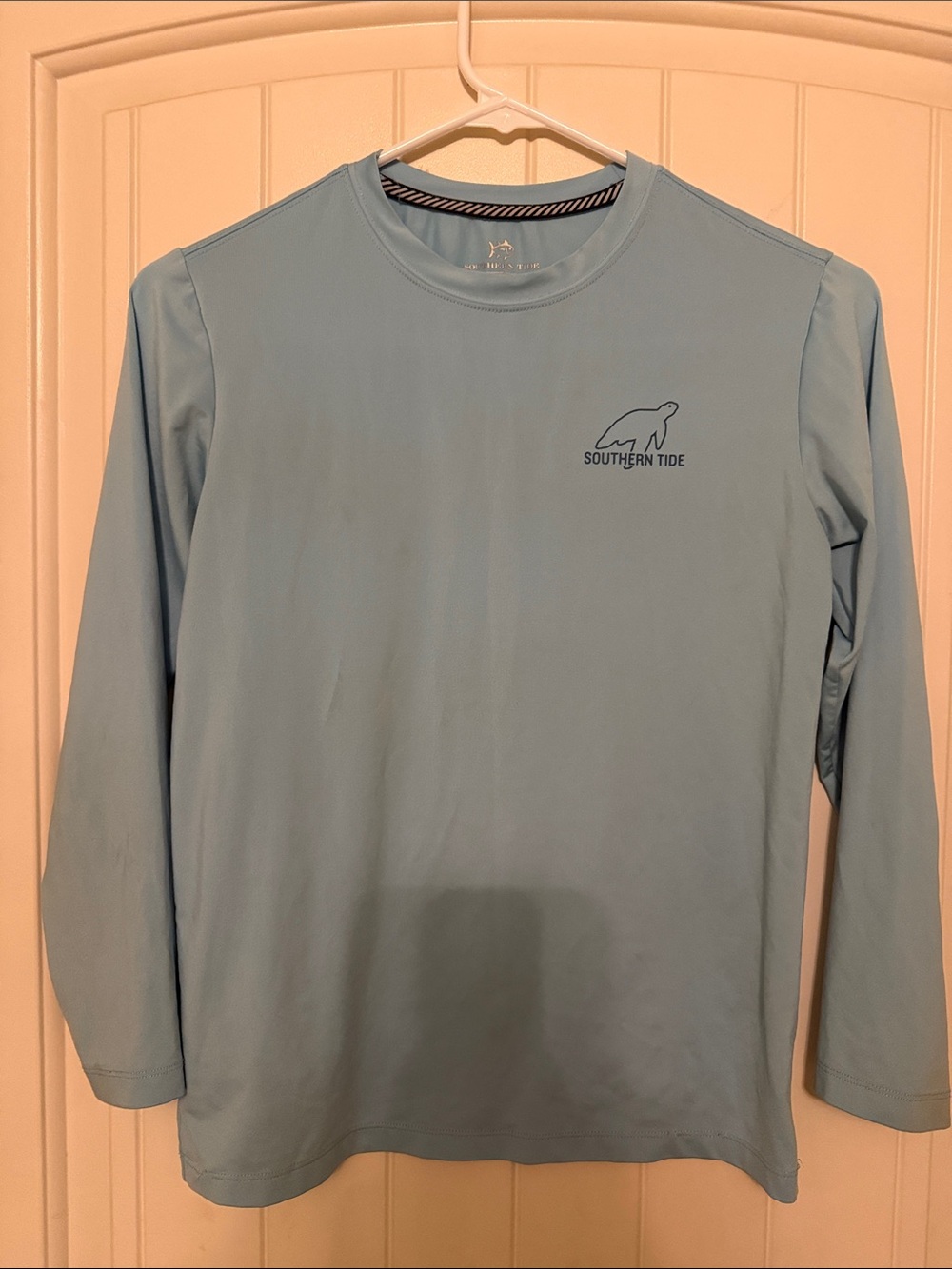 Southern Tide Light Blue Long Sleeve Performance Shirt with Logo